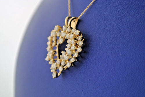 14k Yellow Gold 1.00 CT Diamond Heart Pendant Necklace, 4.9gm, 18" S104871