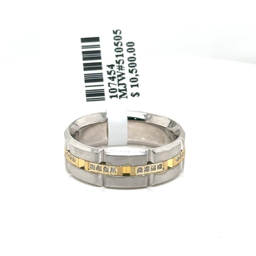 18k White Gold 0.45CT Carlex Diamond Men's Wedding Band, 12.3g, Size 10 S107454