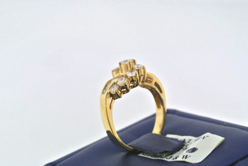 18K YELLOW GOLD 1.25CT DIAMOND TWISTED DESIGN CLUSTER RING S101766