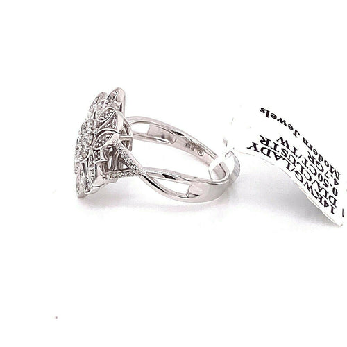14k White Gold 0.50 CT Diamond Cluster Ladies Ring, 4.7gm, Size 7, S14476