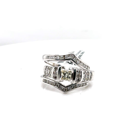 14k White Gold 1.50 CT Diamond Wedding & Engagement Ring Set, 11.2g, S104117