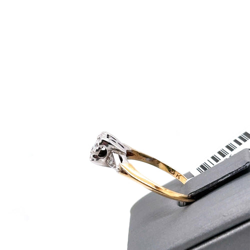 Antique 14k Two Tone Gold 0.25CT Diamond Engagement Ring 2.5gm,Size 5.75,S102806