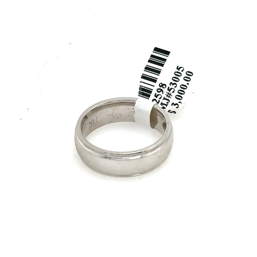14k White Gold Comfort Fit ladies Wedding Band, 7.1gm, Size 6, S12598