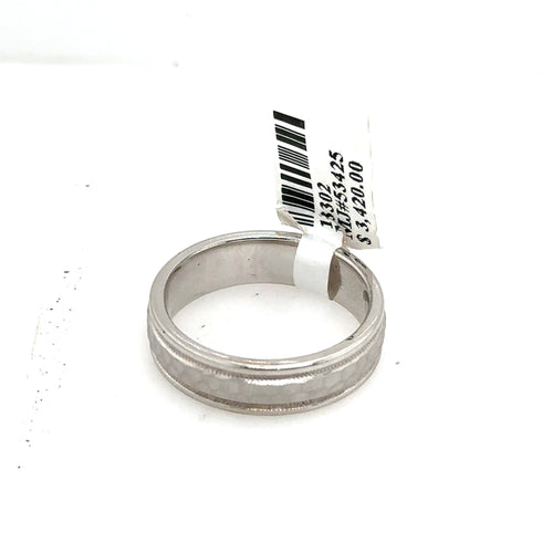 14k White Gold Comfort Fit Men's Wedding Band,9gm, Size 10 S13302