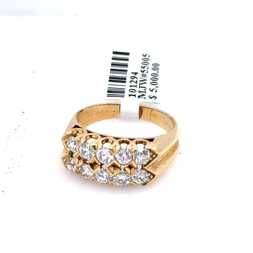 14k Yellow Gold 1.50 CT Diamond Men's Ring 7.4g, Size10.5, S101294