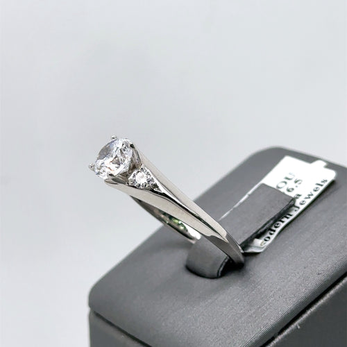 14k white Gold Scott Kay Engagement Ring Mounting, 4.7gm, Size 6.5 S13595