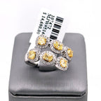 14k White Gold 2.00Ct Cushion & Oval Cut Diamond Ladies Ring, 7.4g, Size 7, S107472
