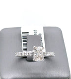 14k White Gold 1.50 CT Radiant Cut Diamond Engagement Ring, Size 6.75 S107487