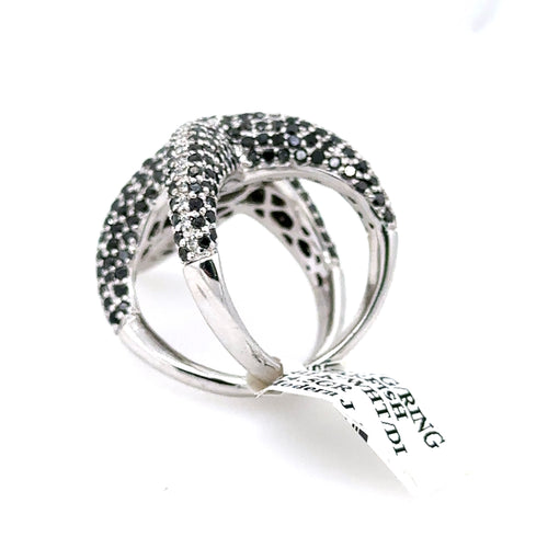 14k White Gold Starfish black & white Diamond Ring  14.5g Size 7 S100535