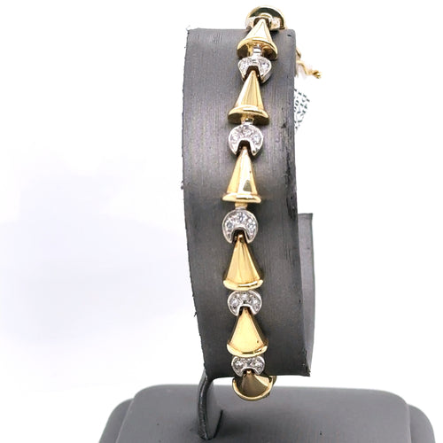 14k Two Tone Gold 1.00 CT Ladies Diamond Bracelet, 12.3gm, 7.5", S102823