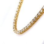 14k Yellow Gold 24.50 Ct Diamond Tennis Necklace, 38.5g, 22",  S107519