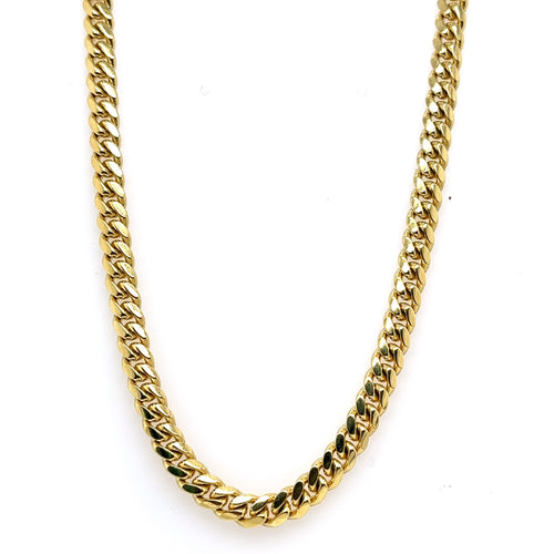 10k Yellow Gold Miami Cuban Link Chain necklace, 24", 43.7g, 5mm, S106336