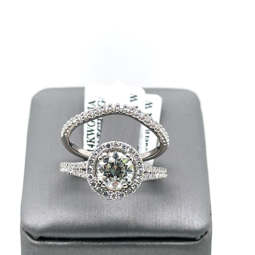 Natalie K, 14k White Gold 2.50CT Diamond Engagement Ring Set, Size 6, S107542