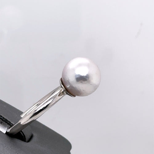 18k White Gold 11.5mm Tahitian White Pearl Ring, 7.5g, Size 6.75, S107253