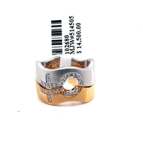18k Two Tone Gold 0.50 CT Pride Diamond Rings Size 7 S102680
