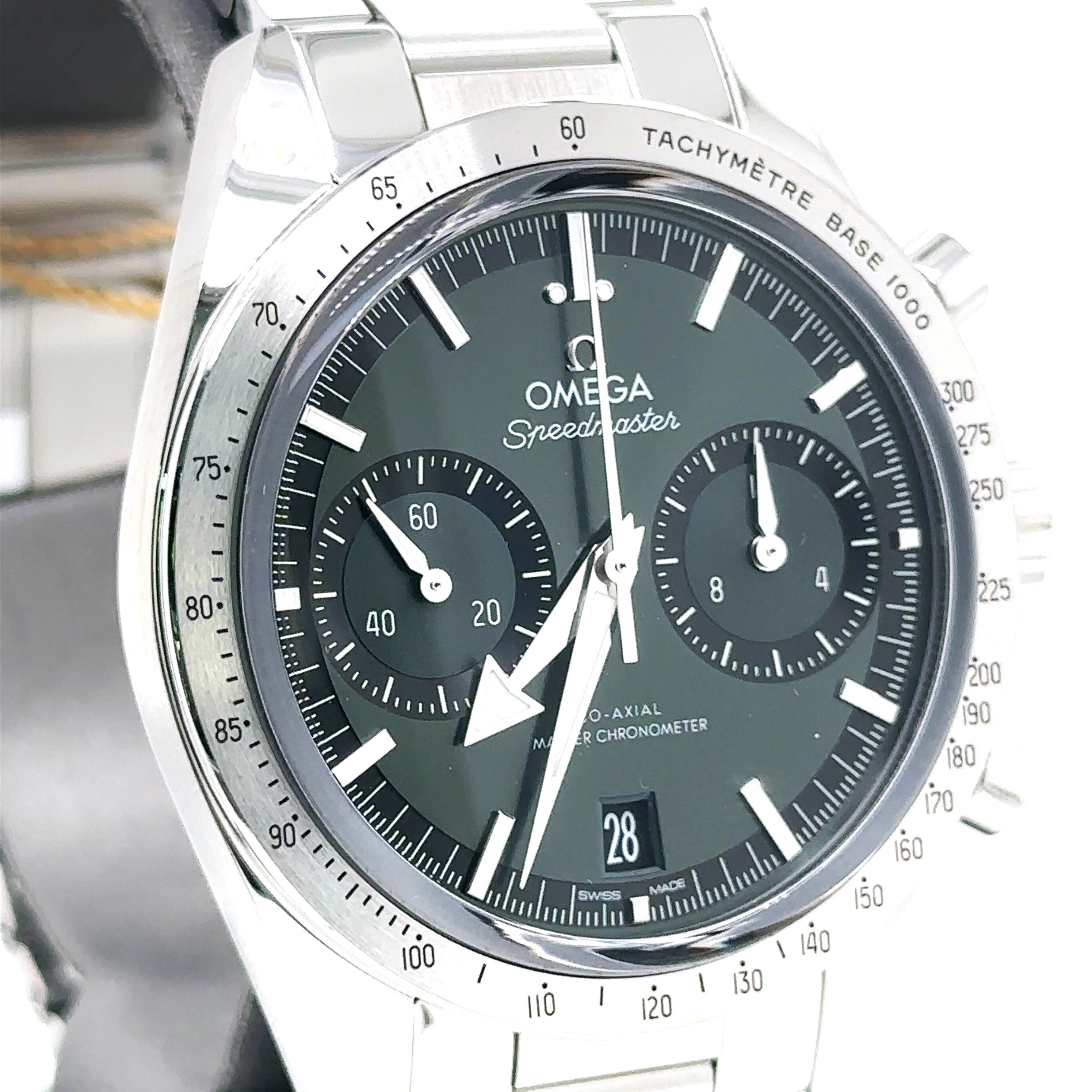 Omega Speedmaster 57 Co Axial Master Chronometer Chronograph 40.5mm Green Dial