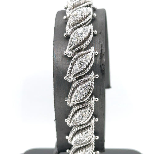 18K White Gold 2.00CT Diamonds Ladies Bracelet, 48.7G, S103753