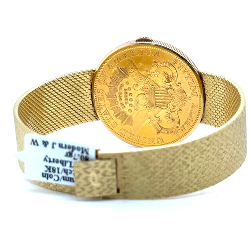 Rare Collectable Corum 1904 US $20 Gold Liberty Coin Watch 18K, 80.7G, S107575