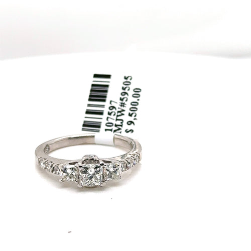 The Leo 14k White Gold 1.04 CT Diamond Engagement Ring Size 6.75 S107597