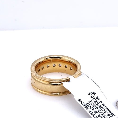 14k Yellow Gold 2.00 CT Diamond Men's Wedding Band, 18.9g, Size 10.5, S107617