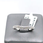 14k White Gold 0.5CT Pave Diamond Ladies V Shaped Band, 2.1g, Size 7, S107626