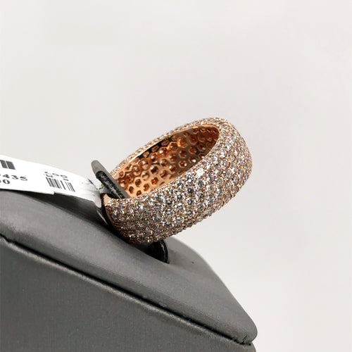 14k Rose Gold 4.50CT Diamond Pave Ladies Eternity Band 6.0gm, Size 7, S107640