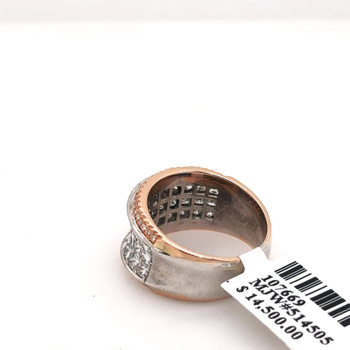 Simon G 18k White& Rose Gold 2.54CT Diamond Ring 9.4 gm Size 5.75, S107669